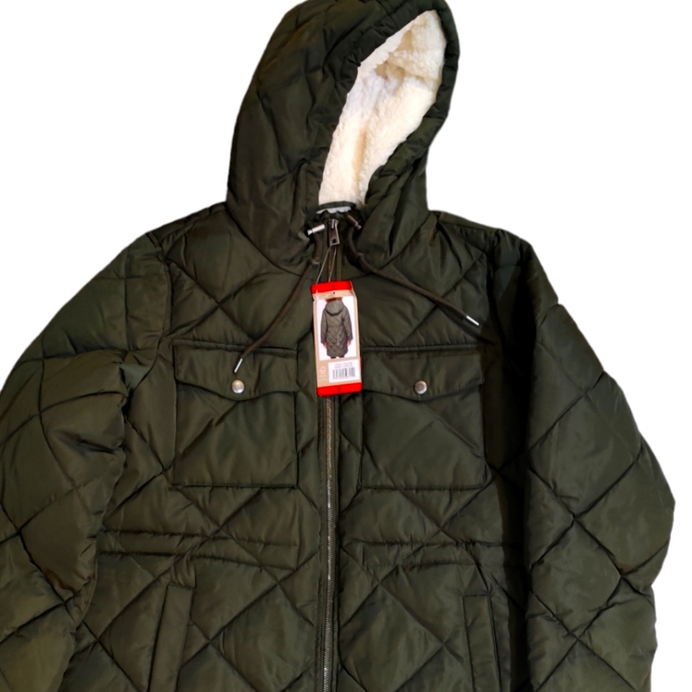 Levi's Women's Soft Sherpa Lined Diamond Quilted Long Parka Jacke